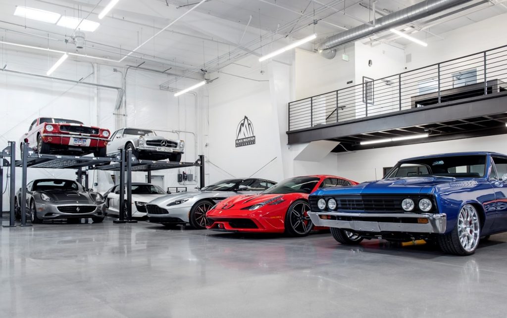 Cars in showroom